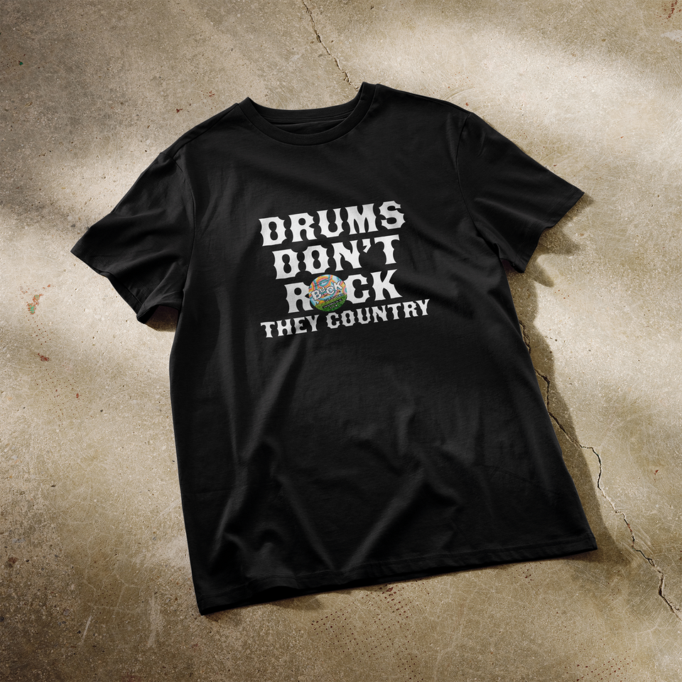 DRUMS DON'T ROCK TEE - BLACK - £25